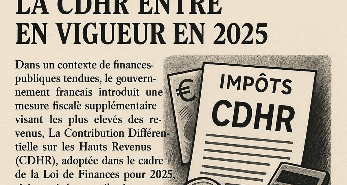 Nouvelle Contribution pour les Hauts Revenus : La CDHR Entre en Vigueur en 2025