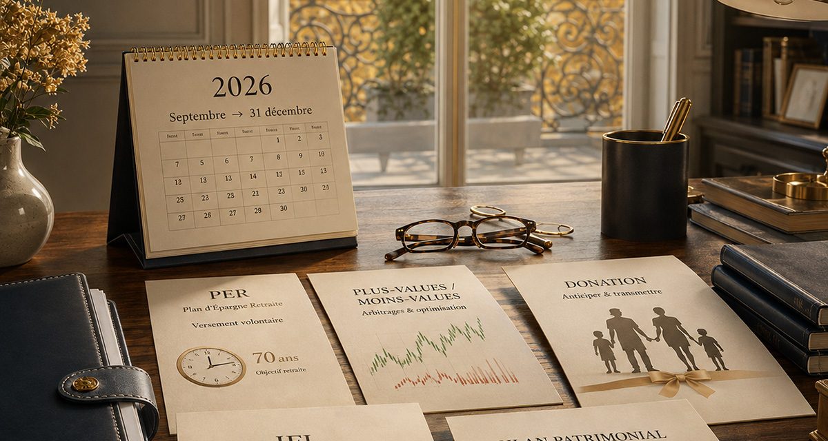 Rentrée patrimoniale 2026 : cinq décisions à prendre avant le 31 décembre